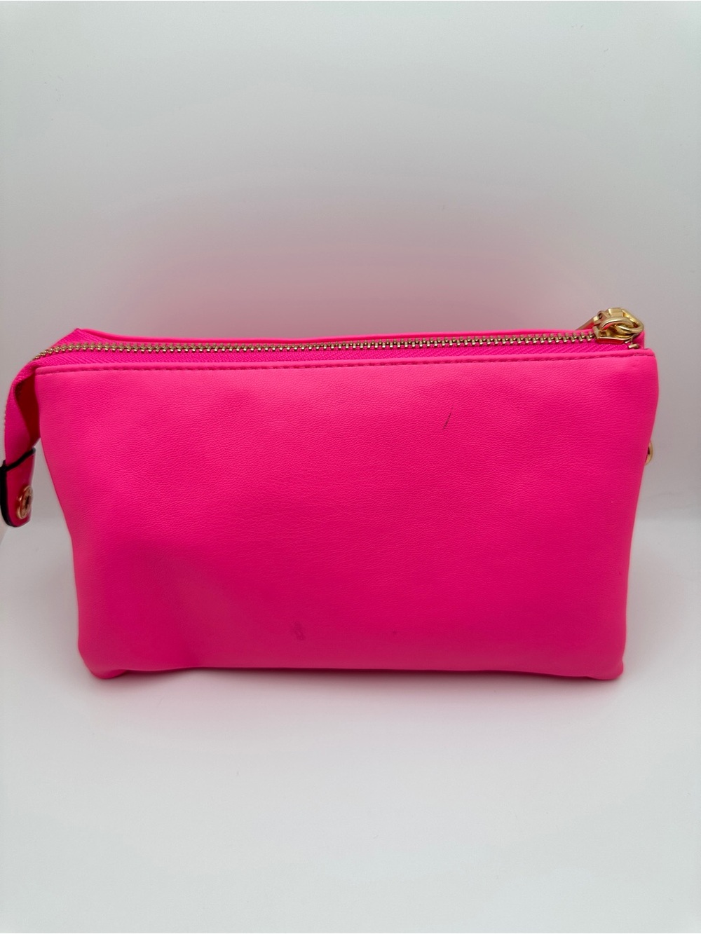 Jen & Co Riley Hot Pink vegan Leather Crossbody bag Wristlet Clutch - Picture 3 of 12